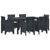 vidaXL Conjunto de Jantar para Jardim 7 unid. Antracite Rattan Polt
