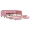 vidaXL Sof&aacute;-cama com gavet&atilde;o e gavetas 100x200 cm veludo rosa