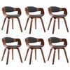 vidaXL Cadeiras jantar 6 pcs madeira curvada e tecido cinzento