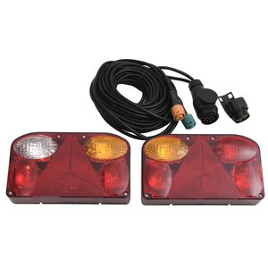 vidaXL Farolins reboque 2 pcs 23x6x13 cm l&acirc;mpada cl&aacute;ssica 12V vermelho