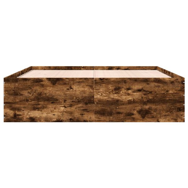 vidaXL Estrutura de cama 180x200 cm derivados madeira carvalho fumado