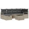 vidaXL Conjunto de Sof&aacute;s com almofada 7 pcs Cinzento-claro vime PE