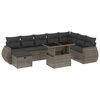 vidaXL 9 pcs conjunto sof&aacute;s p/ jardim com almofad&otilde;es vime PE cinzento