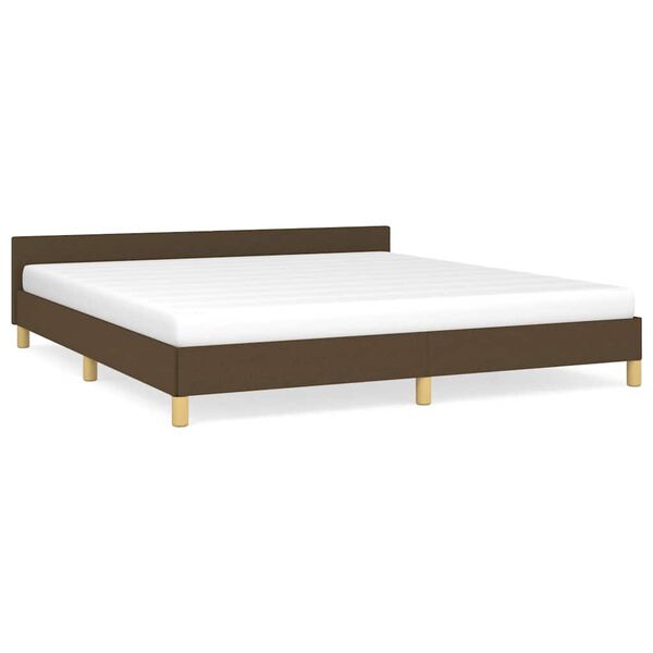 vidaXL Estrutura de cama sem colch&atilde;o 160x200 cm tecido castanho-escuro