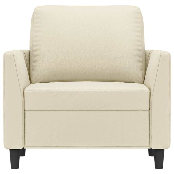 vidaXL Poltrona 60 cm couro artificial creme