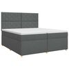 vidaXL Cama box spring com colch&atilde;o Cinzento-Escuro 200 x 200 cm Tecido