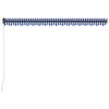 vidaXL Toldo retr&aacute;til manual 450x300 cm azul e branco