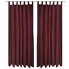 Cortinas de cetim com la&ccedil;os, 2 pcs, bord&ocirc;, 140 x 245 cm