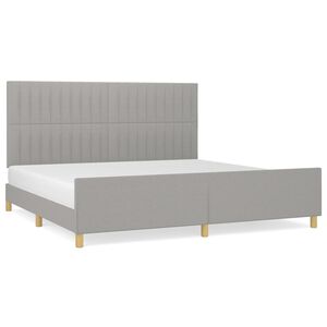 vidaXL Estrutura de cama sem colch&atilde;o 200x200 cm tecido cinzento-claro