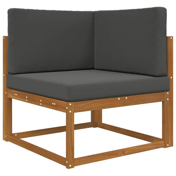 vidaXL Almofada para Sof&aacute; Externo 3 pcs Antracite Poli&eacute;ster