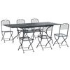 vidaXL Conjunto de Jantar para Jardim 7 pcs Antracite 212 x 90 x 76 cm