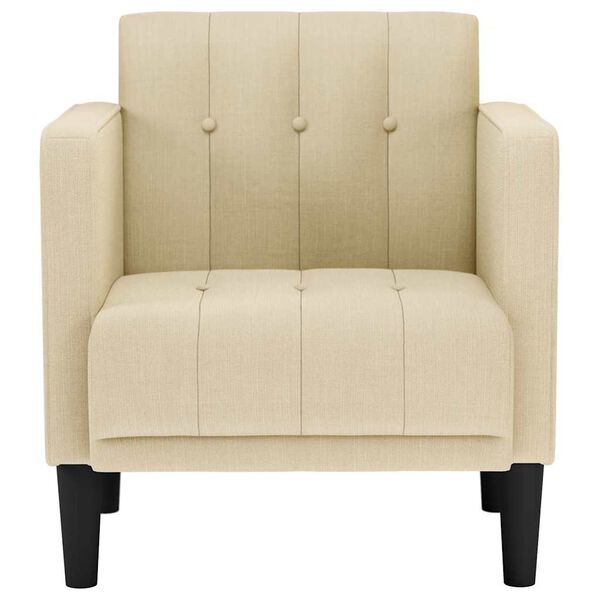 vidaXL Poltrona com apoio de bra&ccedil;os 53 cm tecido creme