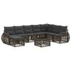 vidaXL Conjunto de Sof&aacute; de Jardim 9 unid. Cinza e Cinza Escuro vime PE