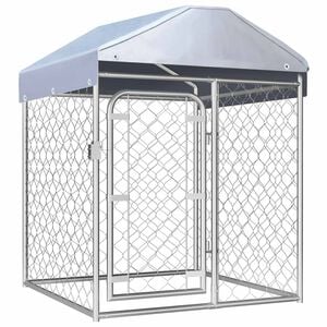 vidaXL Canil de exterior com telhado 100x100x125 cm