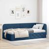 vidaXL Estrutura de Cama de Canto Azul 90 x 190 cm tecido