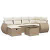 vidaXL 7 pcs conjunto de sof&aacute;s p/ jardim com almofad&otilde;es vime PE bege