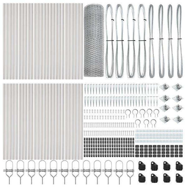 vidaXL Poste de Cerca Prateado 100 x 0,8 m (malha de 25 mm) A&ccedil;o