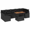 vidaXL Conjunto de Sof&aacute; de Jardim 8 unid. Preto