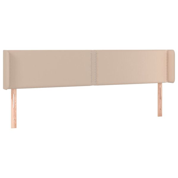 vidaXL Cabeceira cama abas couro artificial 183x16x78/88 cm cappuccino