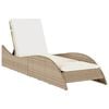 vidaXL Espregui&ccedil;adeira com almofad&atilde;o 60x205x73 cm vime PE bege