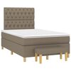 vidaXL Cama boxspring c/ colch&atilde;o 120x190cm tecido castanho-acinzentado