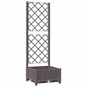 vidaXL Vaso/floreira jardim c/ treli&ccedil;a 40x40x121,5 cm PP castanho