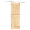 vidaXL Porta Deslizante Natural e Branco 80 x 210 cm