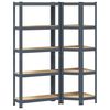vidaXL Estante 5 prateleiras 2 pcs madeira processada/a&ccedil;o antracite
