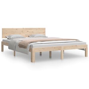 vidaXL Estrutura de cama king 150x200 cm madeira maci&ccedil;a