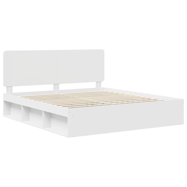 vidaXL Estrutura da Cama com cabeceira Branco 180 x 200 cm