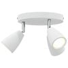 vidaXL Foco de teto com holofotes Branco 19 x 19 x 14,5 cm Metal