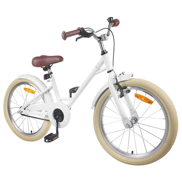 vidaXL Bicicleta Infantil 18 Polegadas para 5-7 anos Branco