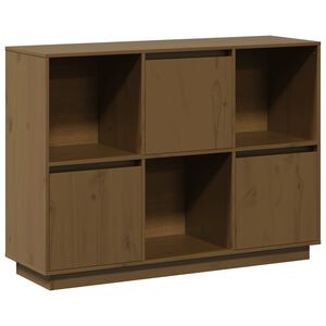 vidaXL Aparadore 110,5x35x80 cm pinho maci&ccedil;o castanho mel