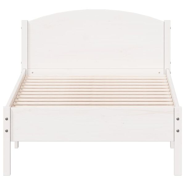vidaXL Cama sem colch&atilde;o 90x200 cm madeira de pinho maci&ccedil;a branco