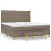 vidaXL Cama com molas/colch&atilde;o 180x200 cm tecido castanho-acinzentado