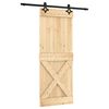 vidaXL Porta Deslizante Natural e Preto 80 x 210 cm