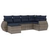 vidaXL Conjunto de sof&aacute; de jardim com 6 pe&ccedil;as e almofadas em rattan sint&eacute;tico cinza