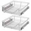 vidaXL Cestos de arame extra&iacute;veis 2 pcs 500 mm prateado