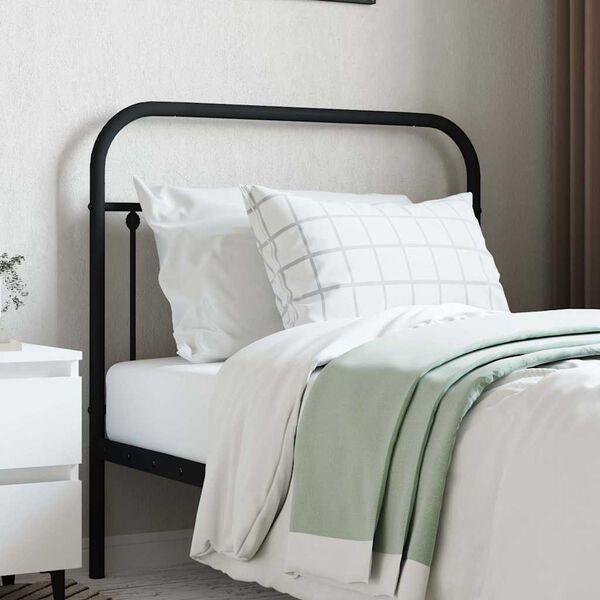 vidaXL Cabeceira de cama 100 cm metal preto