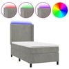 vidaXL Cama box spring c/ colch&atilde;o/LED 80x200 cm veludo cinzento-claro