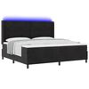 vidaXL Cama Box com colch&atilde;o com led Preto 200 x 200 cm Veludo