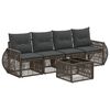 vidaXL Conjunto de Sof&aacute; de Jardim 5 unid. Cinza e Cinza Escuro vime PE