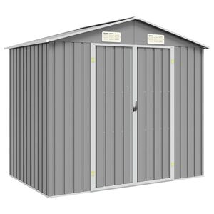 vidaXL Abrigo de jardim 205x129x183 cm a&ccedil;o galvanizado cinzento