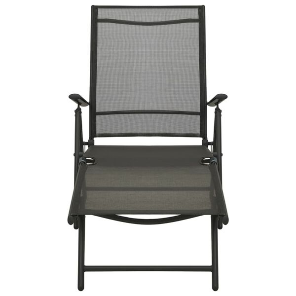 vidaXL 3 pcs conjunto lounge para jardim textilene e alumínio preto