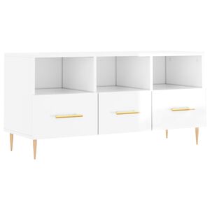 vidaXL M&oacute;vel para TV 102x36x50 cm derivados madeira branco brilhante