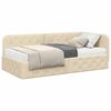 vidaXL Estrutura de Cama de Canto Creme 100 x 200 cm tecido