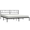 vidaXL Estrutura de cama em metal com cabeceira 180x200 cm preto