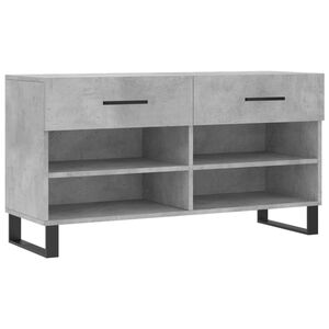 vidaXL Banco sapateira 102x35x55 cm derivados madeira cinzento cimento