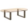 vidaXL P&eacute;s para mesa de centro em formato de U, 2 pe&ccedil;as, a&ccedil;o natural, 70 x (30-31) cm, a&ccedil;o