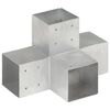 vidaXL Bases p/ poste em forma de X 4 pcs 101x101 mm metal galvanizado